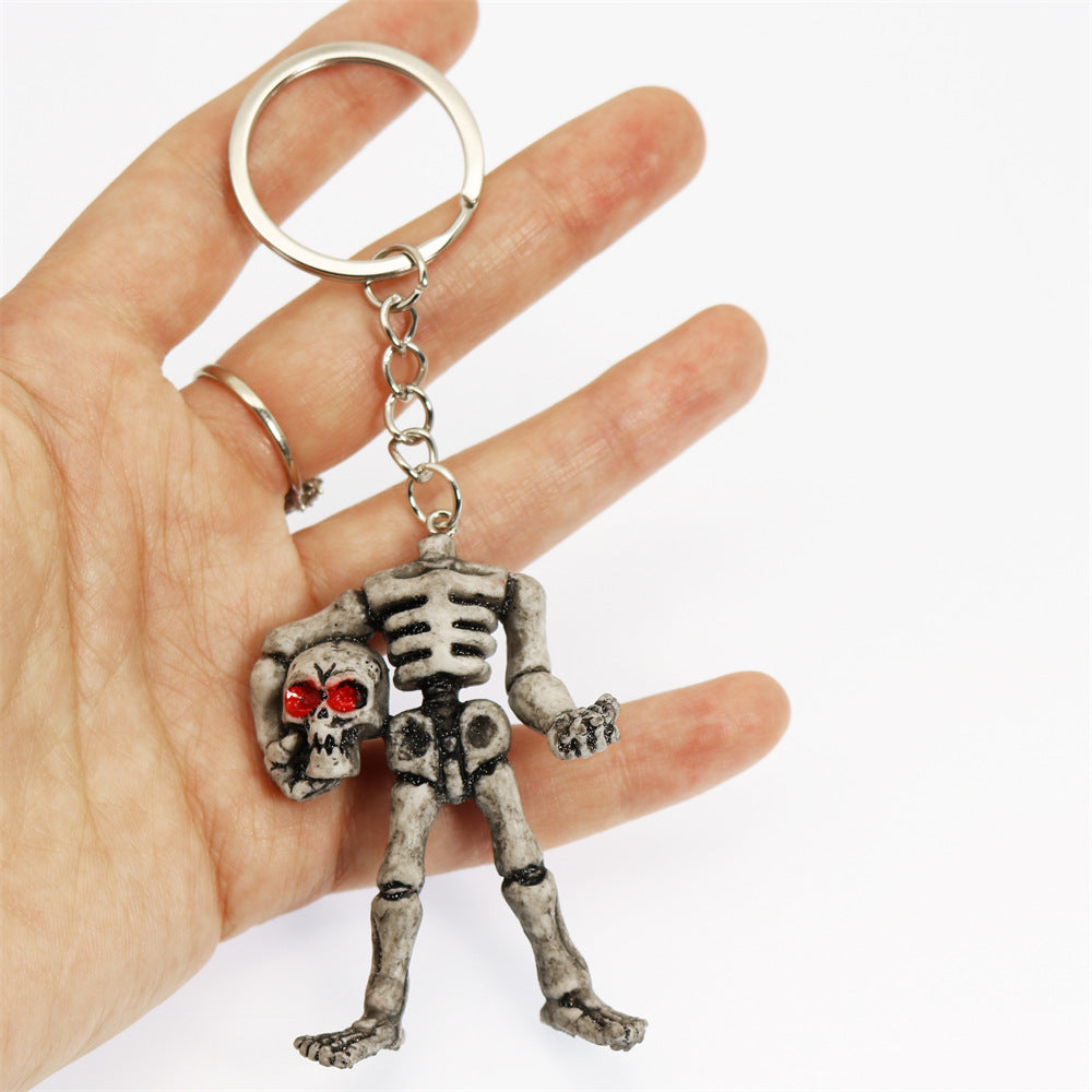 Wholesale Halloween Smoking Skull 3D Rubber Keychain
